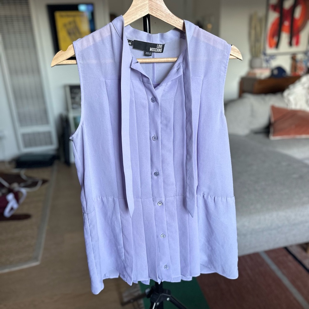 Lilac Sleeveless Blouse by Love Moschino Size 8